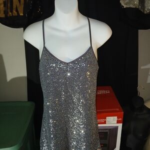 Express Silver Sequin Camisole